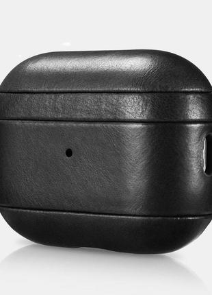 Кожаный чехол icarer vintage leather case for airpods pro 1/2 - black