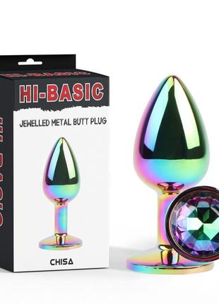 Анальная пробка с камушком jewelled metel butt plug
