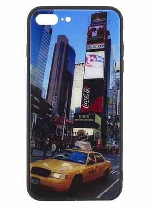 Чехол накладка glass case new apple iphone 7 plus, 8 plus такси