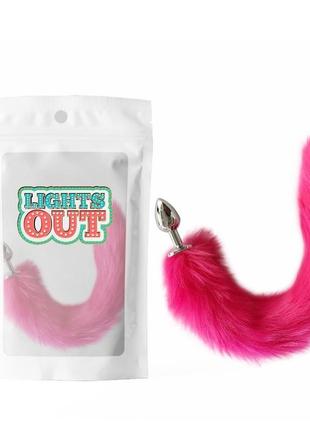 Анальная пробка с пышным хвостом foxs plug tail large rose