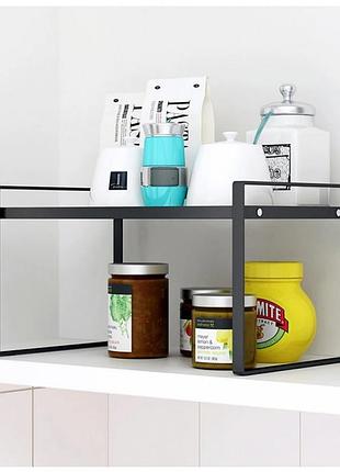 Кухонна додаткова поличка, підставка, стелаж у шафу металеву 32см