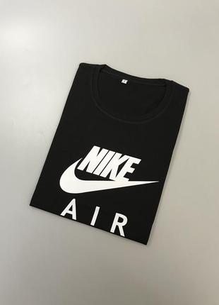 Чорна футболка nike air з принтом, лого, логотип, найк аір, туреччина, еластична, приталена