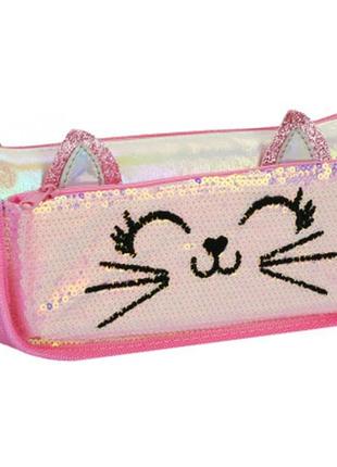 Пенал cool for school 2 отделения с блестками (cf6706-lt.blue)>>> задайте вопрос по товару в чате prom или