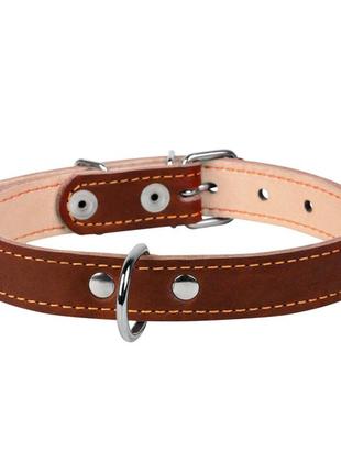 Ошейник collar для собак двойной кожаный коричневый размера s (4820082496333)