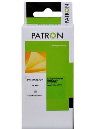 Картридж patron canon cli-471gy xl (0404c001) 10.8 мл, gray (pn-471xl-gy)>>> задайте вопрос по товару в чате