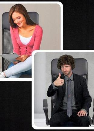 Крісло комп'ютерне, офісне з еко-шкіри з ергономічною сіткою, польща (black)