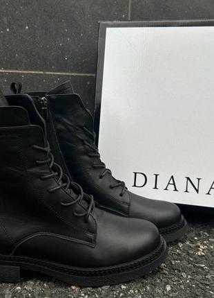 Ботинки diana женские демисезонные из натуральной кожи черные
