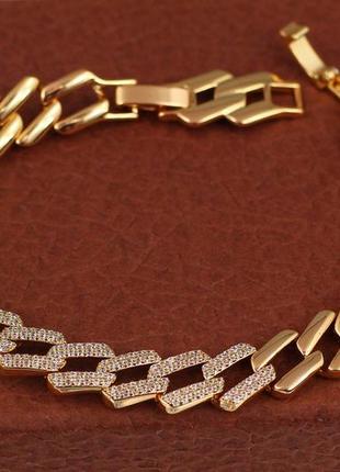 Браслет xuping jewelry косой кордон 21 см  9 мм золотистый