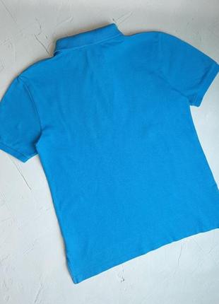 🌿1+1=3 брендовая насыщенно-голубая футболка поло ralph lauren на мальчика 10 - 12 лет2 фото