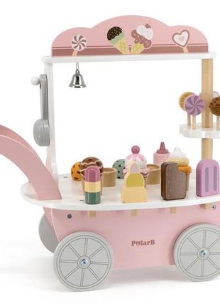 Дерев'яний ігровий набір viga toys polarb магазин морозива на колесах (44054)