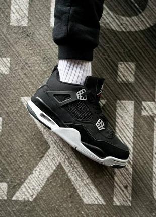 Мужские кроссовки nike air jordan 4 se "black canvas"(топ качество