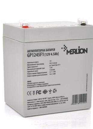 Акумуляторна батарея merlion agm gp1245f1, 12v 4.5ah ( 90 х 70 х 100 (105) ) white q10