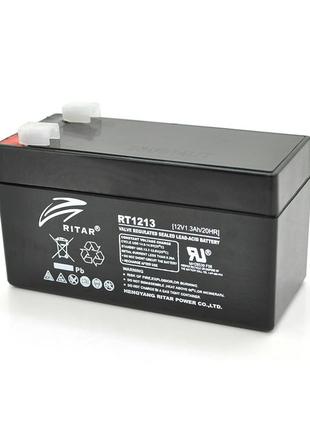 Акумуляторна батарея agm ritar rt1213, black case, 12v 1.3ah  ( 98 х 44 х 53 (59) ) q20