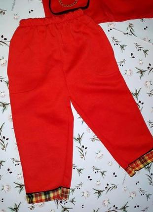 🎁1+1=3 яскравий червоний дитячий брючний костюм (кофта + штани) на дівчинку 3 — 4 роки4 фото