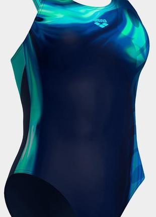 Купальник закритий для жінок arena dreamhline swimsuit v back синій, бірюзовий жін 363 фото