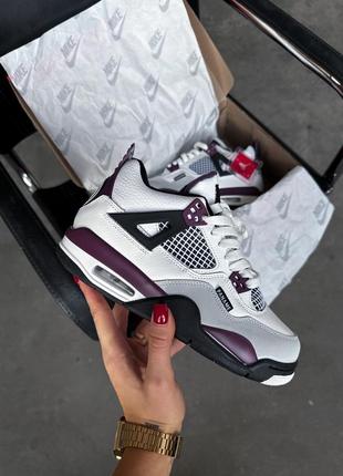 Air jordan 4 retro white purple (хутро) 36
