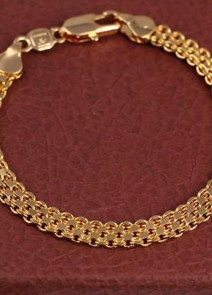 Браслет медичне золото xuping jewelry бісмарк 17,5 см 6 мм золотистий