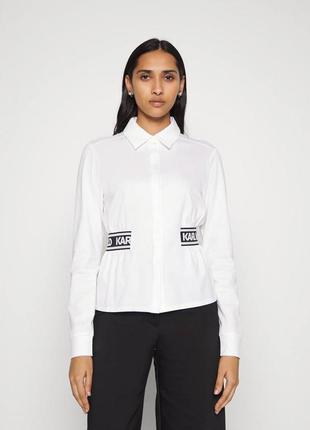 Рубашка біла karl lagerfeld з написом жіноча2 фото