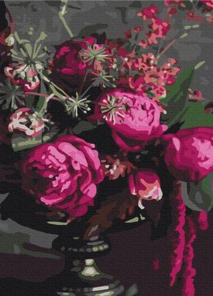 Преміум картина за номерами brushme 40x50см "малинові піони" pbs7540