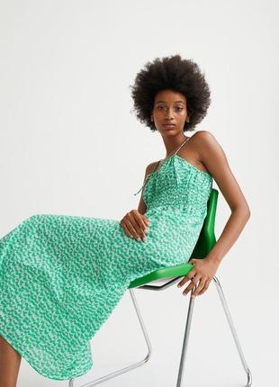 Натуральна зелена сукня міді h&m 💚💚7 фото
