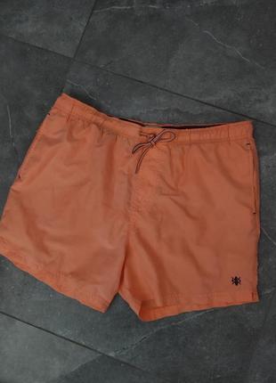 Шорти чоловічі плавальні спортивні з сіткою всередині прямі широкі короткі оранжеві custom sunf man, розмір l - xl
