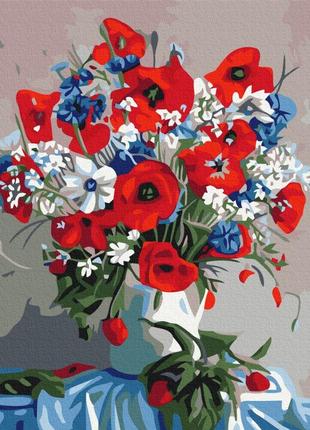 Преміум картина за номерами brushme 40x50см "маки у вазі" pbs7806