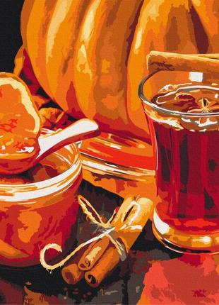 Преміум картина за номерами brushme 40x50см "осінній чай" pbs52636