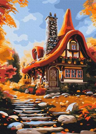 Преміум картина за номерами brushme 40x50см "хатинка осені" pbs53794