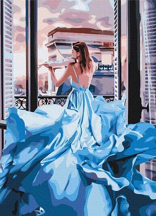 Преміум картина за номерами brushme 40x50см "дівчина в сукні" pbs34902