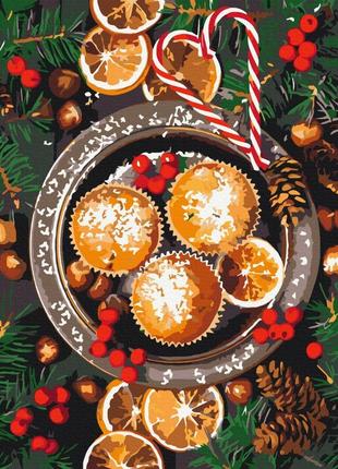 Преміум картина за номерами brushme 40x50см "різдвяні смаколики" pbs52722