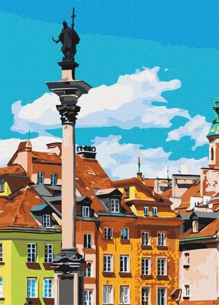 Преміум картина за номерами brushme 40x50см "замкова площа. варшава" pbs53433