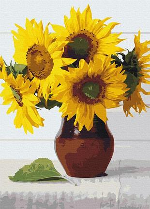 Преміум картина за номерами brushme 40x50см "сонце-квіти" pbs52541