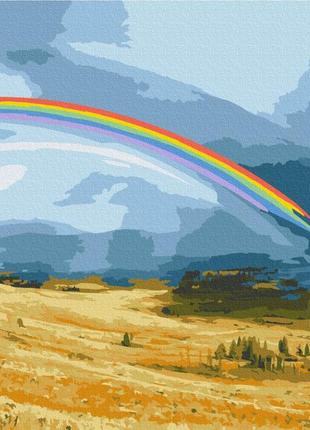 Преміум картина за номерами brushme 40x50см "веселкове поле" pbs52629