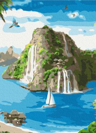 Преміум картина за номерами brushme 40x50см "тропічна гавань" pbs34675