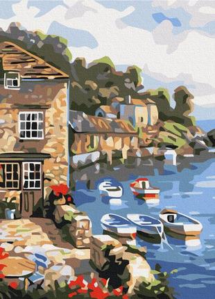 Преміум картина за номерами brushme 40x50см "човни в морі" pbs296