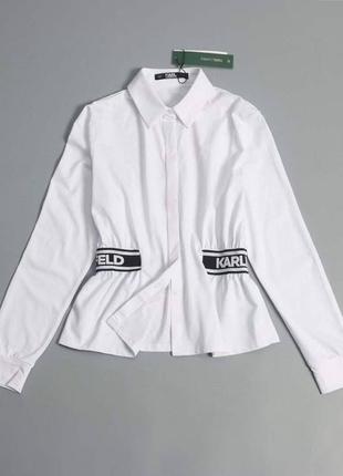 Рубашка біла karl lagerfeld з написом жіноча7 фото