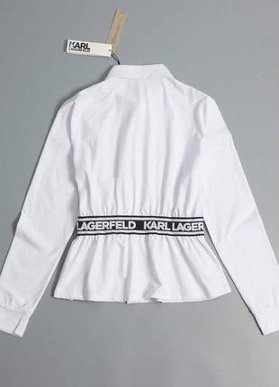 Рубашка біла karl lagerfeld з написом жіноча6 фото