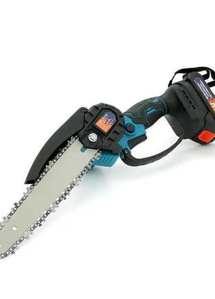 Аккумуляторная цепная мини пила 15 см в кейсе krafftec (36v 4 ач) + 2 аккумулятор и индикатором заряда