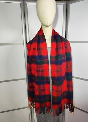 house of scotland шотландія  100% шерсть стильний теплий шарф в клітинку