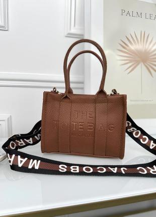 Сумка женская марк джейкобс шопер коричневый Сумка marc jacobs the snapshot teddy black  шоппер мини