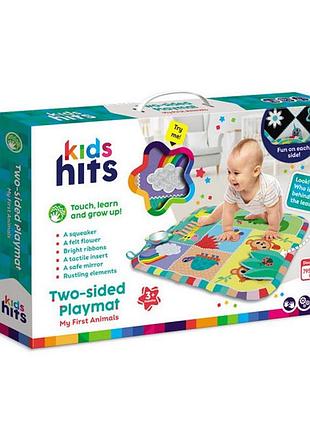 Килимок для малюків kh06/005 тактильні елементи, дзеркало, яскраві стрічки