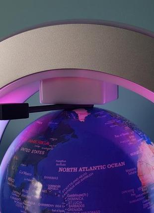 Левитирующий глобус на магните resteq с цветной подсветкой для интерьера
