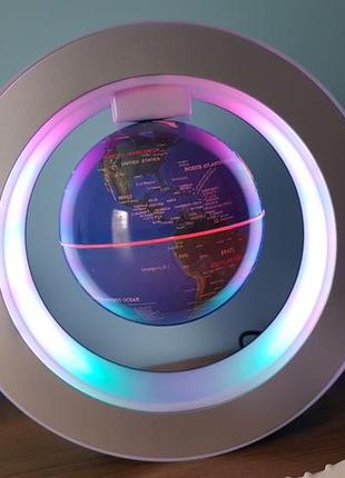 Левитирующий глобус на магните resteq с цветной подсветкой для интерьера