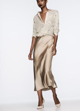 Атласна спідниця zara