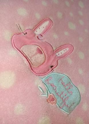 Теплый плюшевый флисовый плед розовый детский для младенца2 фото