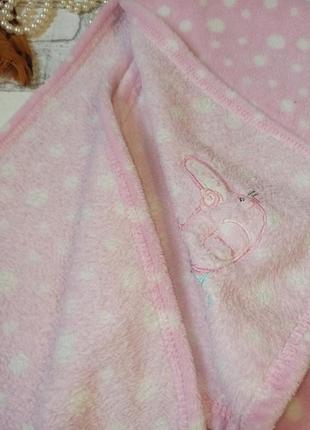 Теплый плюшевый флисовый плед розовый детский для младенца3 фото
