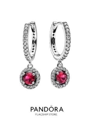 Сережки срібло оригінальні вишукані стильні silver_pandora застібка кільце інкрустація фіанітами