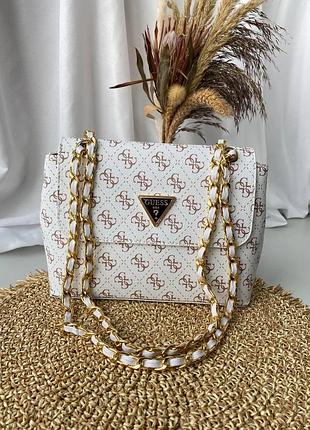 Сумка жіноча guess amara white 25x17x7