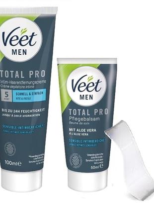 Чоловічий комплекс для інтимних зон veet men total pro intima kit de crema depilación...