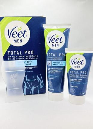 Чоловічий комплекс для інтимних зон veet men total pro intima kit de crema depilación...